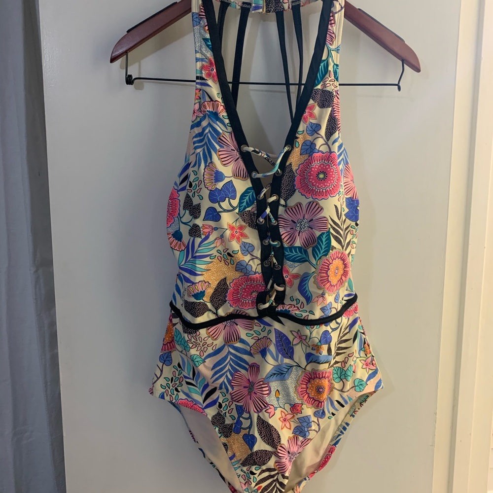 Time and Tru floral one piece swimsuit